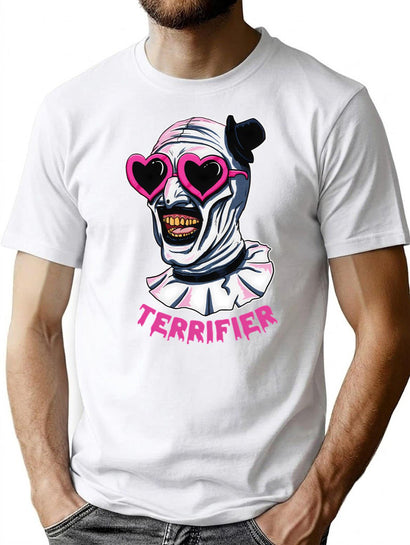 Terrifier Art The Clown Heart Glasses T-Shirt for Men & Women, T-Shirts Graphic Tee - Black