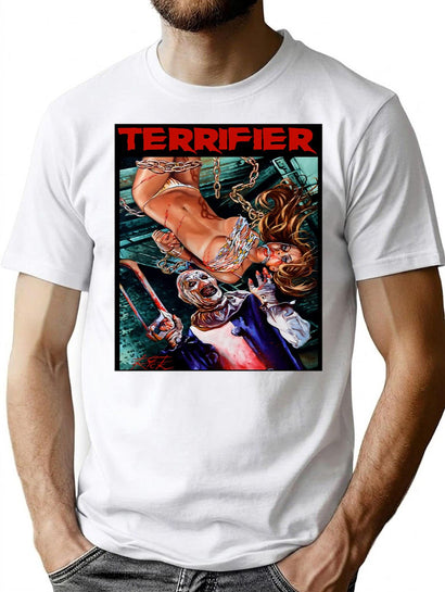 Terrifier Art The Clown Horror Movie Art T-Shirt for Men & Women, T-Shirts Graphic Tee - Black