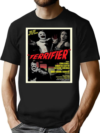 Terrifier Art The Clown Horror Poster T-Shirt for Men & Women, T-Shirts Graphic Tee - Black
