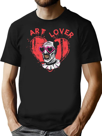 Terrifier Art The Clown Lover T-Shirt for Men & Women, T-Shirts Graphic Tee - Black