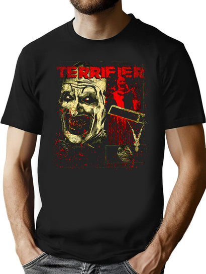 Terrifier Chilling Clown Horror Flick T-Shirt for Men & Women, T-Shirts Graphic Tee - Black