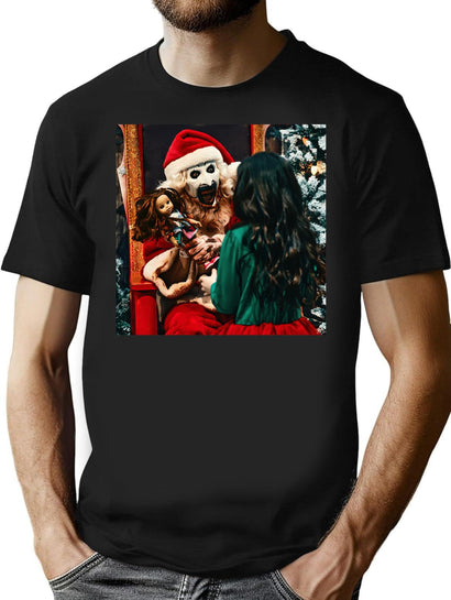 Terrifier Christmas Terrifier 3 Art The Clown T-Shirt for Men & Women, T-Shirts Graphic Tee - Black