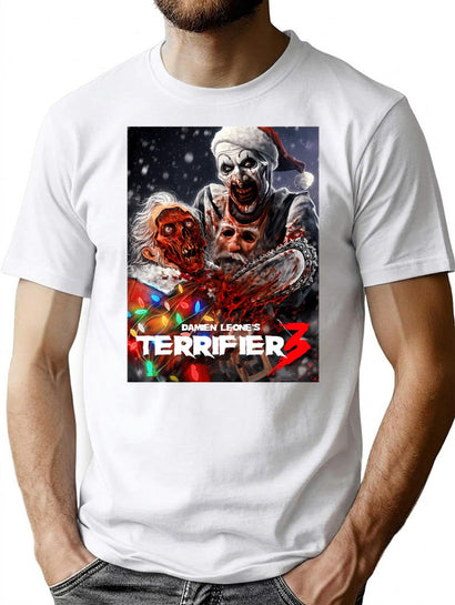 Terrifier Christmas Terrifier 3 Art T-Shirt for Men & Women, T-Shirts Graphic Tee - Black