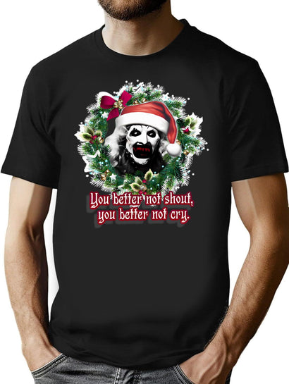 Terrifier Christmas (2) T-Shirt for Men & Women, T-Shirts Graphic Tee - Black