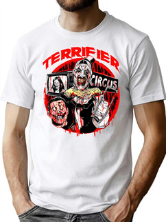 Terrifier Circus Halloween T-Shirt for Men & Women, T-Shirts Graphic Tee - Black