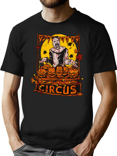 Terrifier Clown Circus Fall Vibes T-Shirt for Men & Women, T-Shirts Graphic Tee - Black