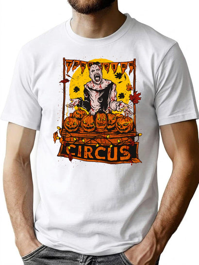 Terrifier Clown Circus Fall Vibes T-Shirt for Men & Women, T-Shirts Graphic Tee - Black