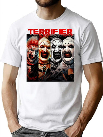 Terrifier Clown Faces T-Shirt for Men & Women, T-Shirts Graphic Tee - Black