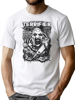 Terrifier Cover Clown Horror Movie Art The Clown Halloween Movie T-Shirt for Men & Women, T-Shirts Graphic Tee - Black