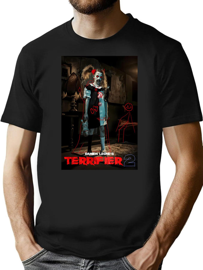 Terrifier Girl Posted T-Shirt for Men & Women, T-Shirts Graphic Tee - Black