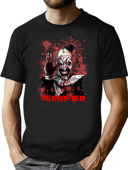 Terrifier Horror Art The Clown T-Shirt for Men & Women, T-Shirts Graphic Tee - Black