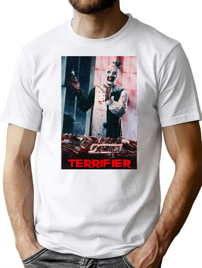 Terrifier Horror Movie Art (2) T-Shirt for Men & Women, T-Shirts Graphic Tee - Black