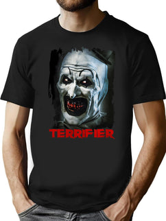 Terrifier Horror Movie Halloween T-Shirt for Men & Women, T-Shirts Graphic Tee - Black