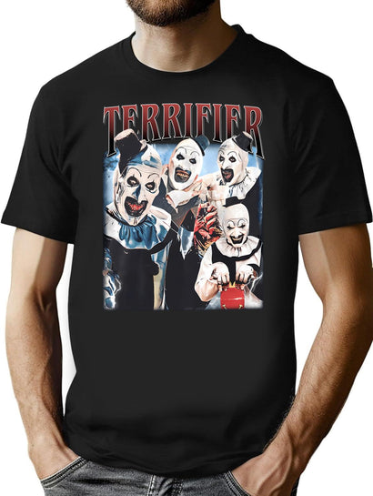 Terrifier Horror Movie Vintage T-Shirt for Men & Women, T-Shirts Graphic Tee - Black