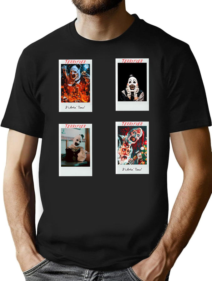 Terrifier Movie Hd Sticker Set T Shirt T-Shirt for Men & Women, T-Shirts Graphic Tee - Black