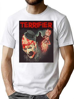 Terrifier Movie Horror Art The Clown Poster Art T-Shirt for Men & Women, T-Shirts Graphic Tee - Black