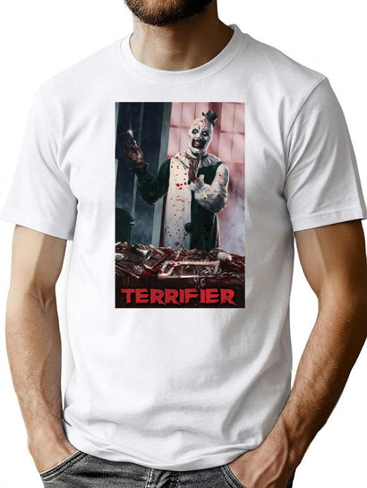 Terrifier Movie Horror Art The Clown Poster Film T-Shirt for Men & Women, T-Shirts Graphic Tee - Black