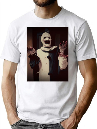 Terrifier Movie Horror Art The Clown T-Shirt for Men & Women, T-Shirts Graphic Tee - Black