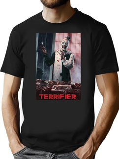 Terrifier Movie Horror T-Shirt for Men & Women, T-Shirts Graphic Tee - Black