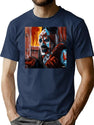 Terrifier Splatter House Art The Clown Portrait (Digital) T-Shirt for Men & Women, T-Shirts Graphic Tee - Navy