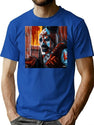 Terrifier Splatter House Art The Clown Portrait (Digital) T-Shirt for Men & Women, T-Shirts Graphic Tee - Blue