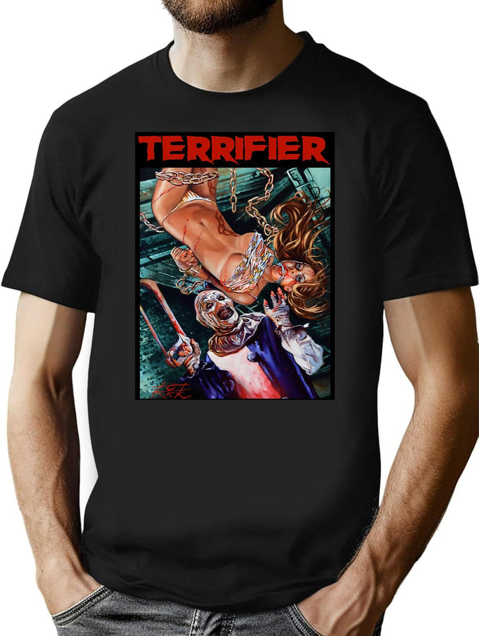 Terrifier The Clown Horror Movie T-Shirt for Men & Women, T-Shirts Graphic Tee - Black