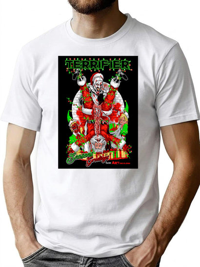 Terrifiers Santa Clown T-Shirt for Men & Women, T-Shirts Graphic Tee - Black