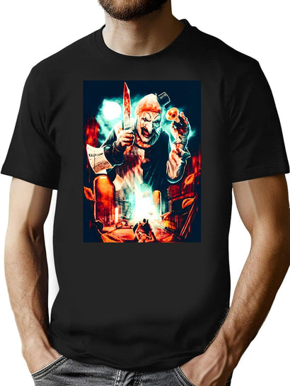 Terrifying Art And Clown T-Shirt for Men & Women, T-Shirts Graphic Tee - Black