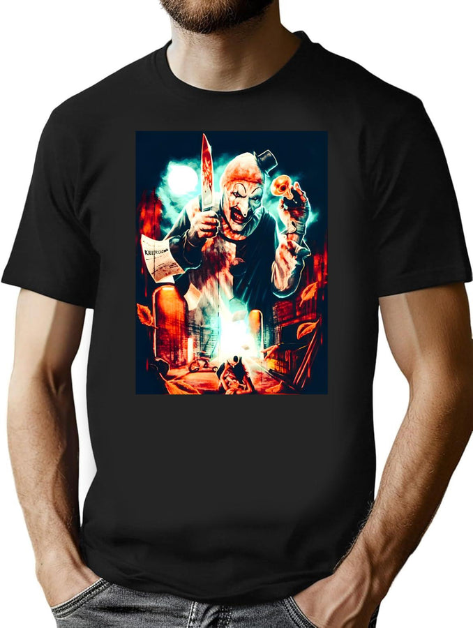 Terrifying Art And Clown T-Shirt for Men & Women, T-Shirts Graphic Tee - Black