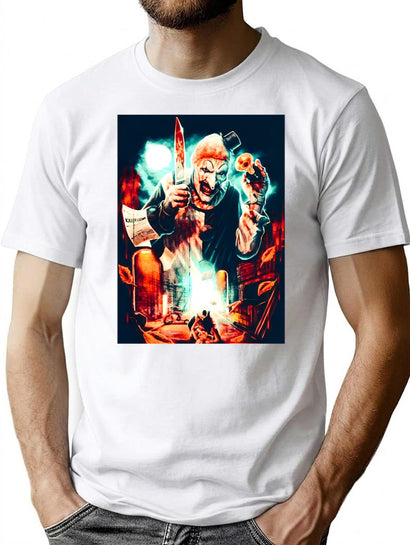 Terrifying Art And Clown T-Shirt for Men & Women, T-Shirts Graphic Tee - Black