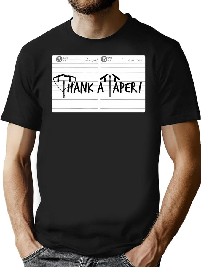 Thank A Taper Bootleg Graphic T-Shirt - Black