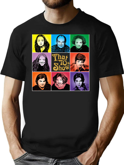 The 70S Bunch T-Shirt for Men & Women, T-Shirts Graphic Tee - Black