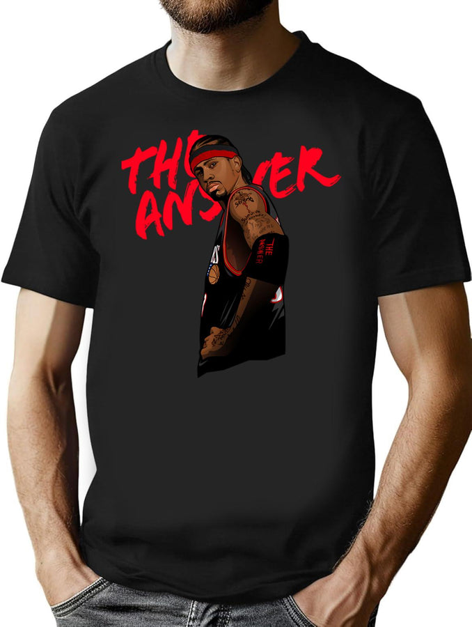 The Answer T-Shir Bootleg Graphic T-Shirt - Black