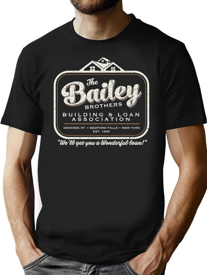 The Bailey Brothers It'S A Wonderful Life T-Shirt for Men & Women, T-Shirts Graphic Tee - Black
