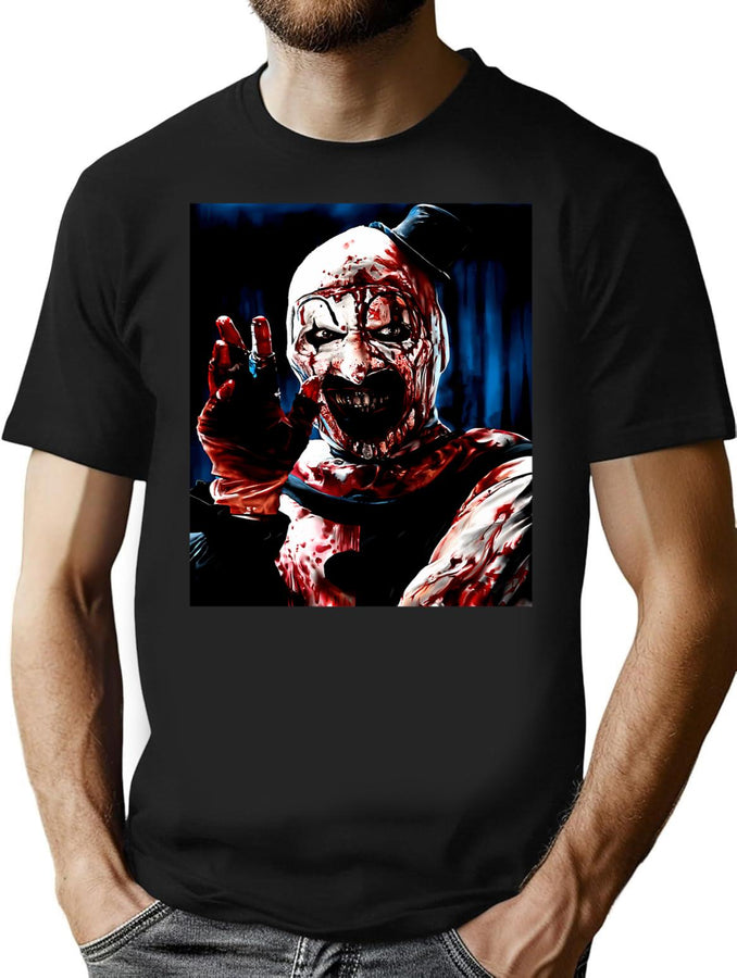The Clown Drawing Art T-Shirt for Men & Women, T-Shirts Graphic Tee - Black