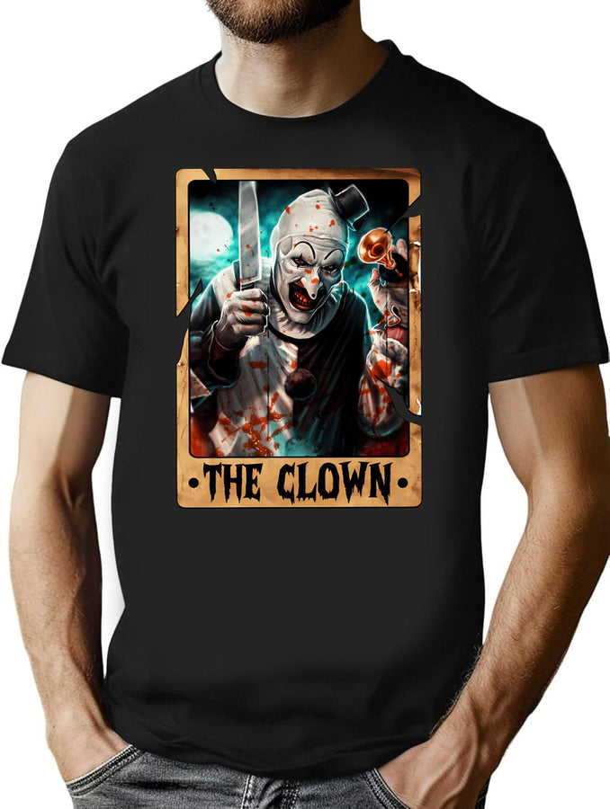 The Clown Tarot Design. T-Shirt for Men & Women, T-Shirts Graphic Tee - Black