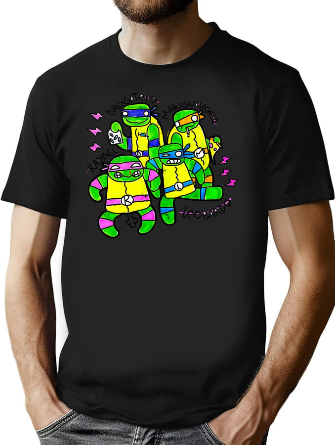 The Droganinja Mutantes Bootleg Graphic T-Shirt - Black