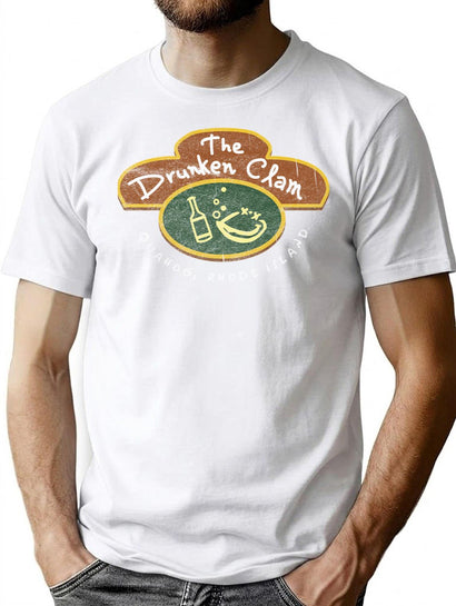 The Drunken Clam Worn Out T-Shirt for Men & Women, T-Shirts Graphic Tee - Black