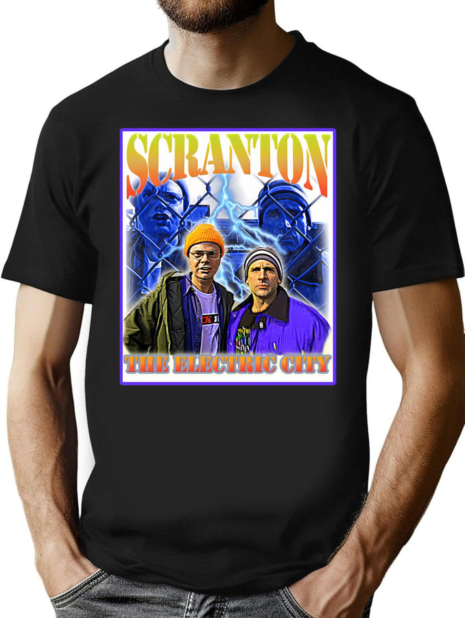 The Electric City Scranton Bootleg Graphic T-Shirt - Black