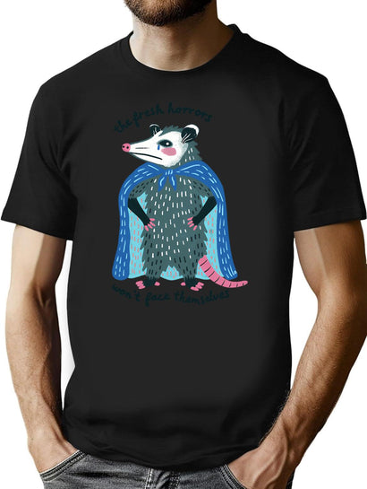 The Fresh Horrors Wont Face Themselves T-Shirt for Men & Women, T-Shirts Graphic Tee - Black
