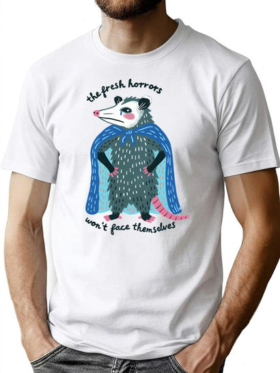 The Fresh Horrors Wont Face Themselves T-Shirt for Men & Women, T-Shirts Graphic Tee - Black