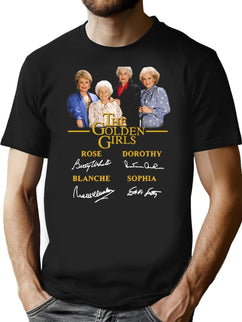 The Golden-Girl Best Friend Sginatures T Shirt T-Shirt for Men & Women, T-Shirts Graphic Tee - Black