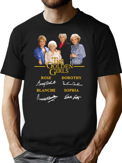 The Golden-Girl Best Friend Sginatures T Shirt T-Shirt for Men & Women, T-Shirts Graphic Tee - Black