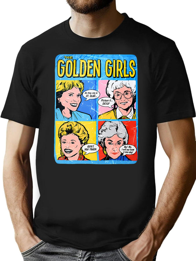 The Golden Girls Retro T-Shirt for Men & Women, T-Shirts Graphic Tee - Black