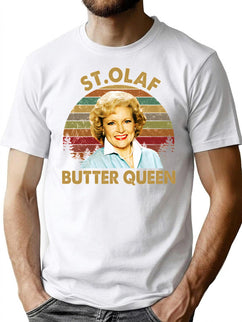 The Golden Girls St Olaf Butter Queen Vintage T-Shirt for Men & Women, T-Shirts Graphic Tee - Black