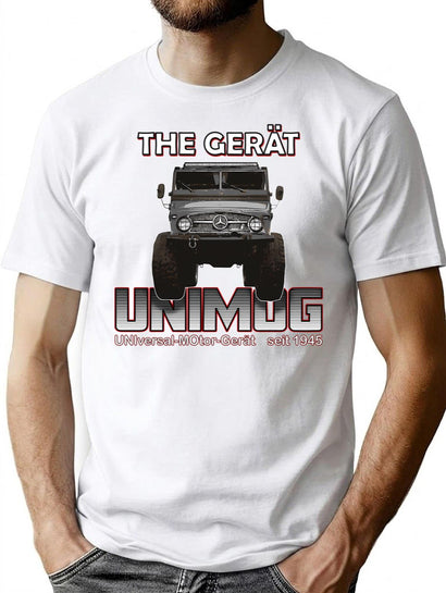 The Great Unimog (Universal-Motor-Gert) Front T-Shirt for Men & Women, T-Shirts Graphic Tee - Black