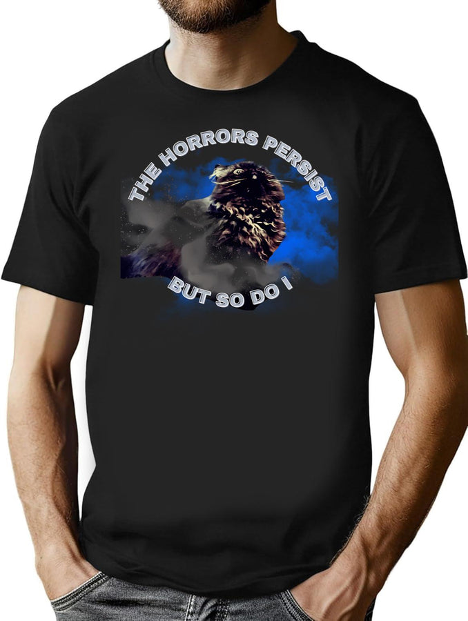 The Horrors Persist But So Do I Bootleg Graphic T-Shirt - Black