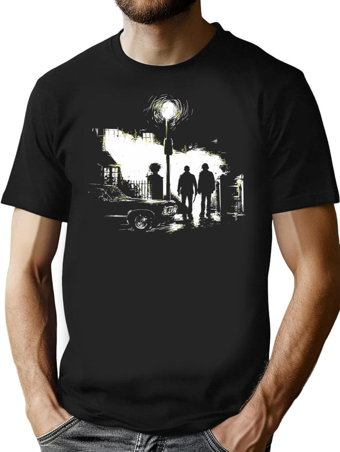 The Hunters (Supernatural) No Text T-Shirt for Men & Women, T-Shirts Graphic Tee - Black