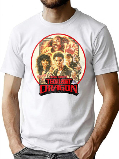 The Last Dragon Oval Crackle Worn T-Shirt for Men & Women, T-Shirts Graphic Tee - Black