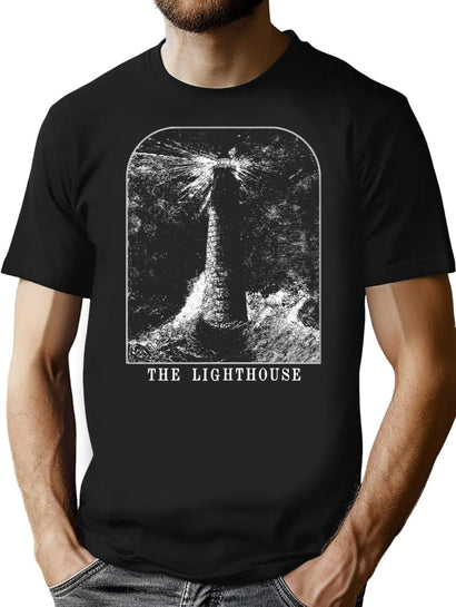 The Lighthouse T-Shirt for Men & Women, T-Shirts Graphic Tee - Black